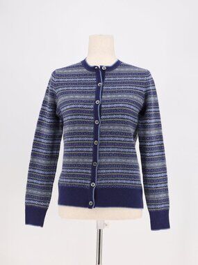 BROOKS BROTHERS Women's Lambswool Fair Isle Button Sweater Cardigan Size M